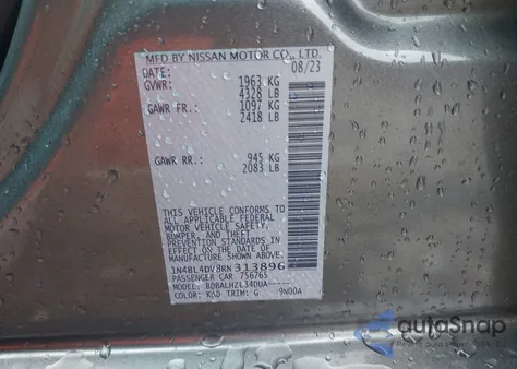 2024 Nissan Altima Sv Fwd z USA, uszkodzony, nr VIN 1N4BL4DV8RN313896